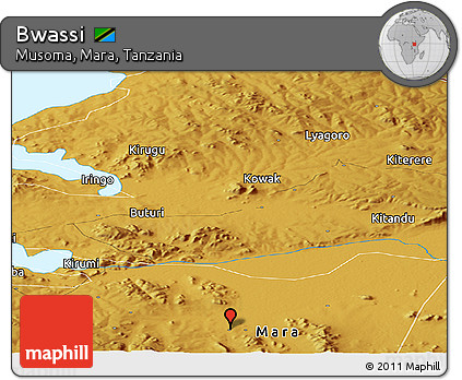 Physical Panoramic Map of Bwassi