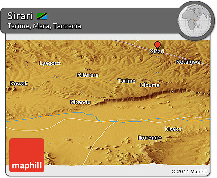 Physical Panoramic Map of Sirari