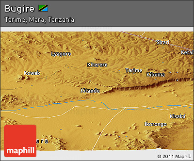 Physical Panoramic Map of Bugire