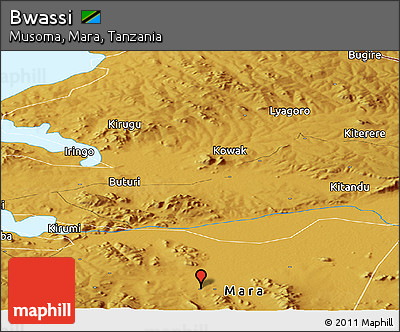 Physical Panoramic Map of Bwassi