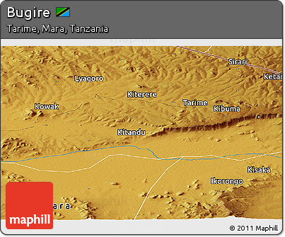 Physical Panoramic Map of Bugire