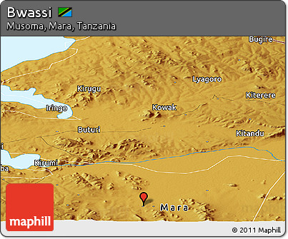 Physical Panoramic Map of Bwassi