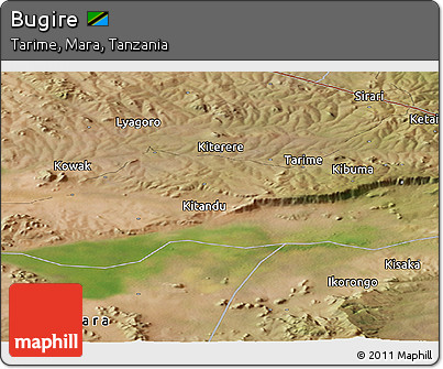Satellite Panoramic Map of Bugire
