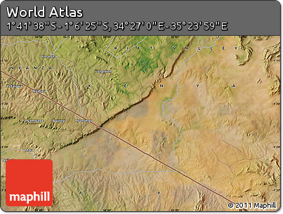Satellite Map of the Area around 1° 24' 2" S, 34° 55' 29" E