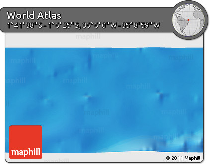 Physical 3D Map of the Area around 1° 24' 2" S, 35° 37' 30" W