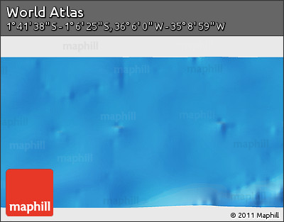 Physical 3D Map of the Area around 1° 24' 2" S, 35° 37' 30" W