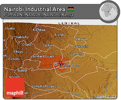 Nairobi Industrial Area Map Free Physical 3D Map Of Nairobi Industrial Area