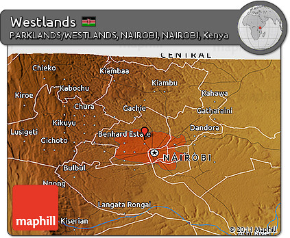 Physical 3D Map of Westlands