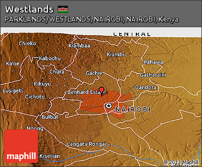 Physical 3D Map of Westlands