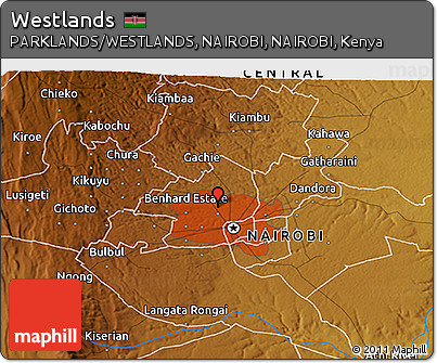 Physical 3D Map of Westlands