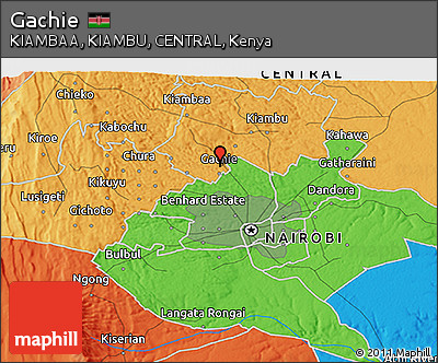 Political 3D Map of Gachie