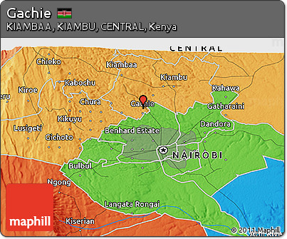 Political 3D Map of Gachie