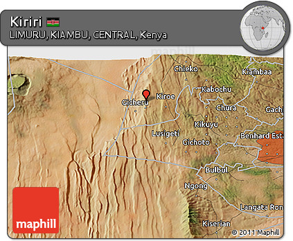 Satellite 3D Map of Kiriri