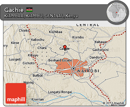 Shaded Relief 3D Map of Gachie