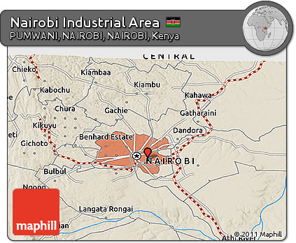 Nairobi Industrial Area Map Free Shaded Relief 3D Map Of Nairobi Industrial Area