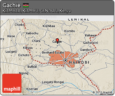 Shaded Relief 3D Map of Gachie