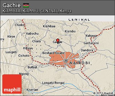 Shaded Relief 3D Map of Gachie