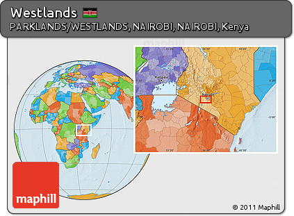 Political Location Map of Westlands