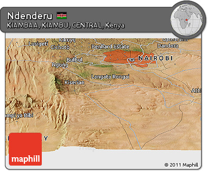 Satellite Panoramic Map of Ndenderu