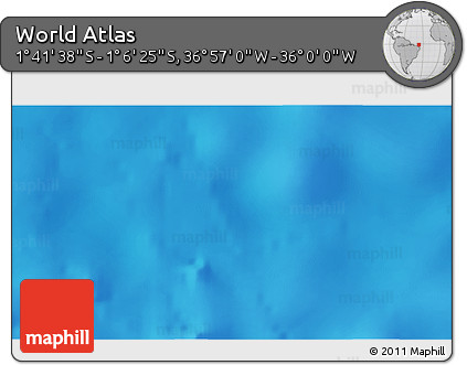 Shaded Relief 3D Map of the Area around 1° 24' 2" S, 36° 28' 30" W