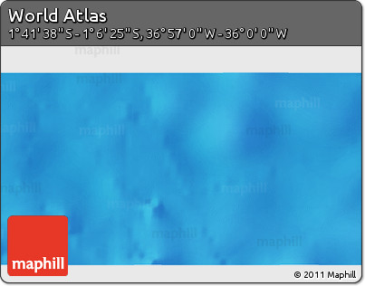 Shaded Relief 3D Map of the Area around 1° 24' 2" S, 36° 28' 30" W