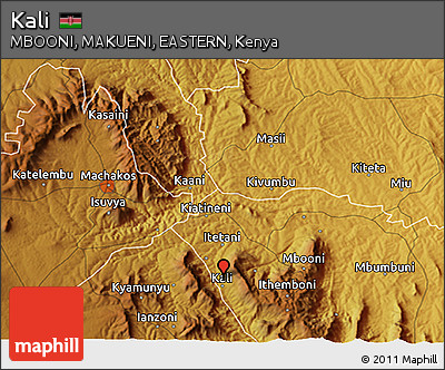 Physical 3D Map of Kali