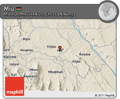 Shaded Relief 3D Map of Miu