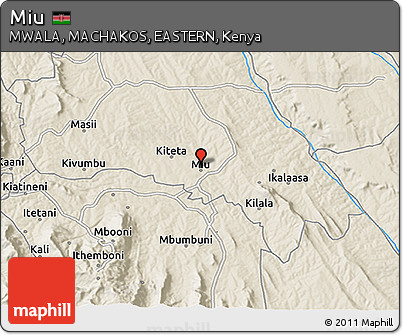 Shaded Relief 3D Map of Miu