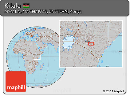 Gray Location Map of Kilala