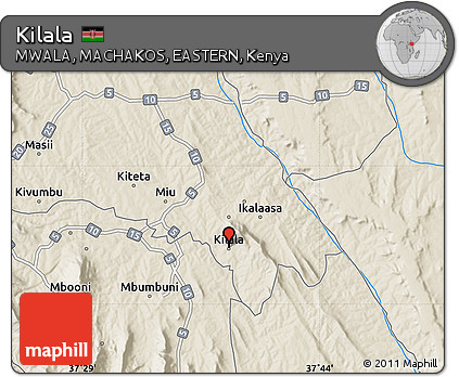 Shaded Relief Map of Kilala