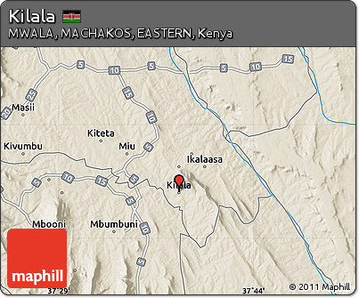 Shaded Relief Map of Kilala
