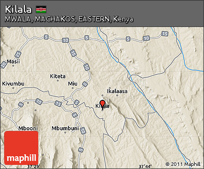 Shaded Relief Map of Kilala