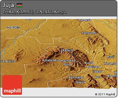 Physical Panoramic Map of Juja