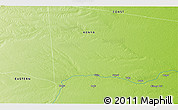 Physical 3D Map of the area around 1° 24' 2" S, 39° 10' 29" E