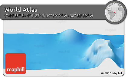 Physical Panoramic Map of the Area around 1° 24' 2" S, 39° 1' 29" W