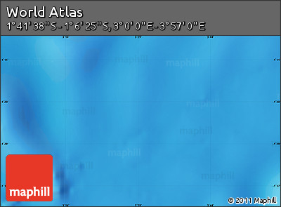 Physical Map of the Area around 1° 24' 2" S, 3° 28' 30" E
