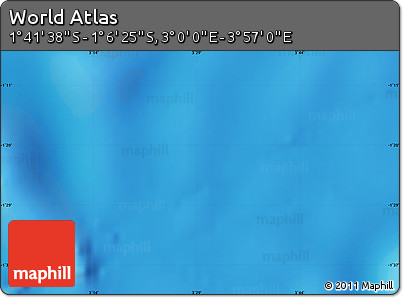 Physical Map of the Area around 1° 24' 2" S, 3° 28' 30" E