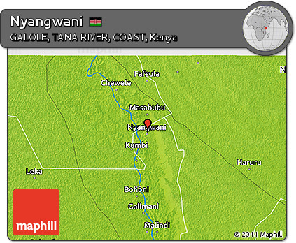 Physical 3D Map of Nyangwani