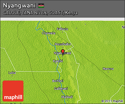 Physical 3D Map of Nyangwani