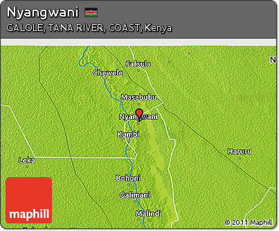 Physical 3D Map of Nyangwani