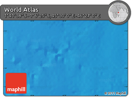 Physical Map of the Area around 1° 24' 2" S, 45° 58' 30" E