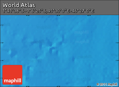 Physical Map of the Area around 1° 24' 2" S, 45° 58' 30" E