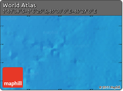 Physical Map of the Area around 1° 24' 2" S, 45° 58' 30" E