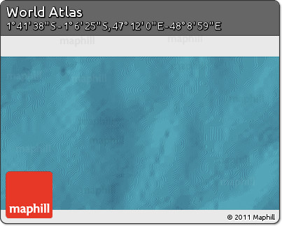 Satellite 3D Map of the Area around 1° 24' 2" S, 47° 40' 29" E