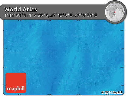 Physical Map of the Area around 1° 24' 2" S, 47° 40' 29" E