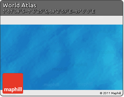 Shaded Relief 3D Map of the Area around 1° 24' 2" S, 48° 31' 29" E