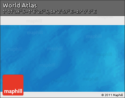 Shaded Relief 3D Map of the Area around 1° 24' 2" S, 48° 31' 29" E