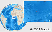 Shaded Relief Location Map of the area around 1° 24' 2" S, 4° 10' 30" W