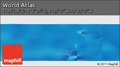 Physical Panoramic Map of the Area around 1° 24' 2" S, 4° 10' 30" W