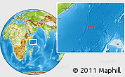 Physical Location Map of the area around 1° 24' 2" S, 50° 13' 30" E